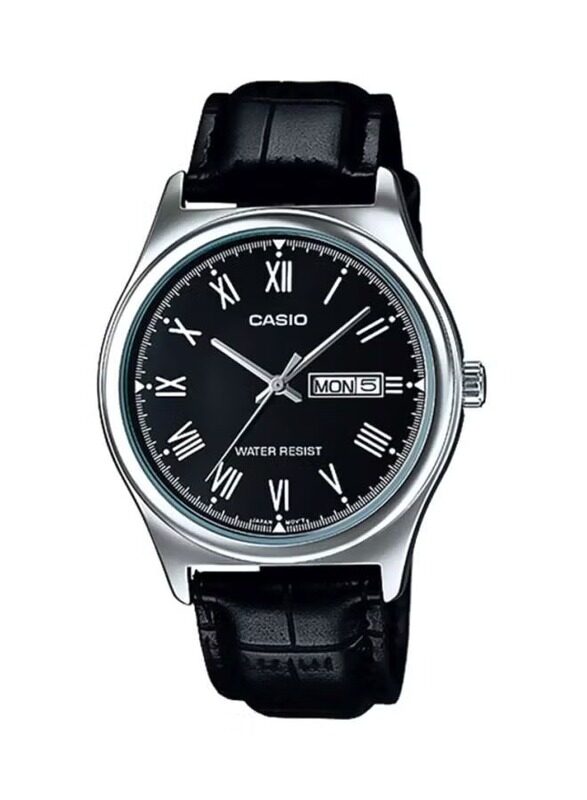 Casio Analog Quartz Watch for Men with Leather Band, Water Resistant, MTP-V006L-1BUDF, Black
Casio Analog Quartz Watch for Men with Leather Band, Water Resistant, MTP-V006L-1BUDF, Black