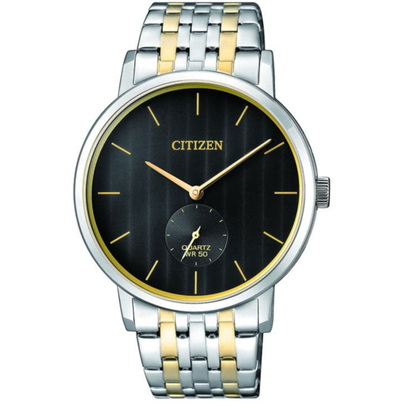 Citizen Analog Watch for Men with Stainless Steel Band, Water Resistant, BEG174-55E, Silver/gold-Black
Citizen Analog Watch for Men with Stainless Steel Band, Water Resistant, BEG174-55E, Silver/gold-Black