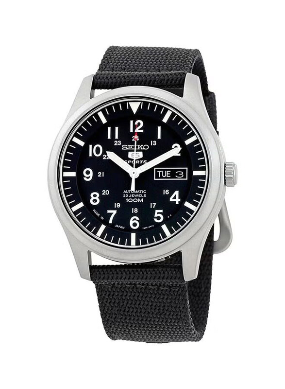 Seiko Analog Watch for Men with Nylon Band, Water Resistant, 01-SNZG15J1, Black
Seiko Analog Watch for Men with Nylon Band, Water Resistant, 01-SNZG15J1, Black