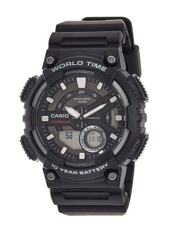 Casio Youth Analog + Digital Wrist Watch for Men with Resin Band, Water Resistant, AEQ-110W-1AVDF, Black-Grey
Casio Youth Analog + Digital Wrist Watch for Men with Resin Band, Water Resistant, AEQ-110W-1AVDF, Black-Grey