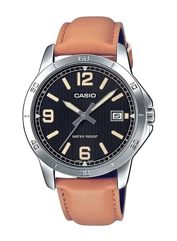 Casio Analog Quartz Watch for Men with Leather Band, Water Resistant, MTP-V004L-1B2, Brown-Black
Casio Analog Quartz Watch for Men with Leather Band, Water Resistant, MTP-V004L-1B2, Brown-Black