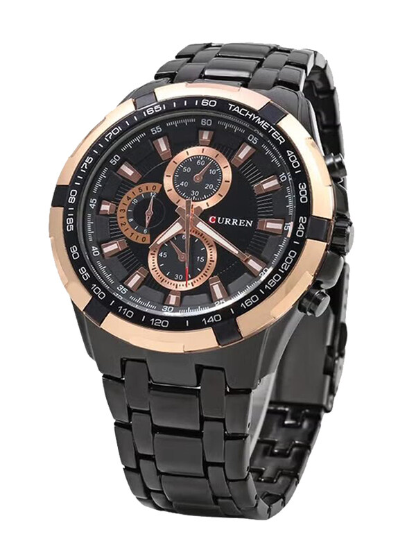 Curren Analog Watch for Men with Stainless Steel Band, Water Resistant and Chronograph, 8023, Black-Gold
Curren Analog Watch for Men with Stainless Steel Band, Water Resistant and Chronograph, 8023, Black-Gold