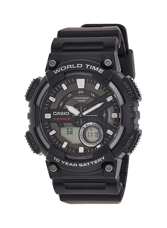 Casio Analog + Digital Watch for Men with Synthetic Band, Water Resistant, AEQ-110W-1A, Black
Casio Analog + Digital Watch for Men with Synthetic Band, Water Resistant, AEQ-110W-1A, Black
