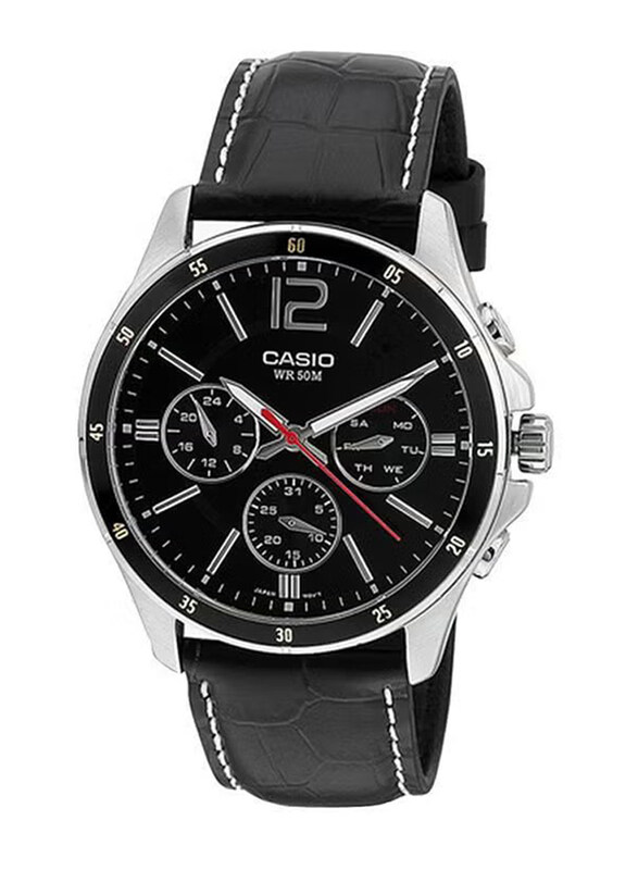 Casio Analog Quartz Watch for Men with Leather Band, Water Resistant, MTP-1374L-1AVDF, Black
Casio Analog Quartz Watch for Men with Leather Band, Water Resistant, MTP-1374L-1AVDF, Black