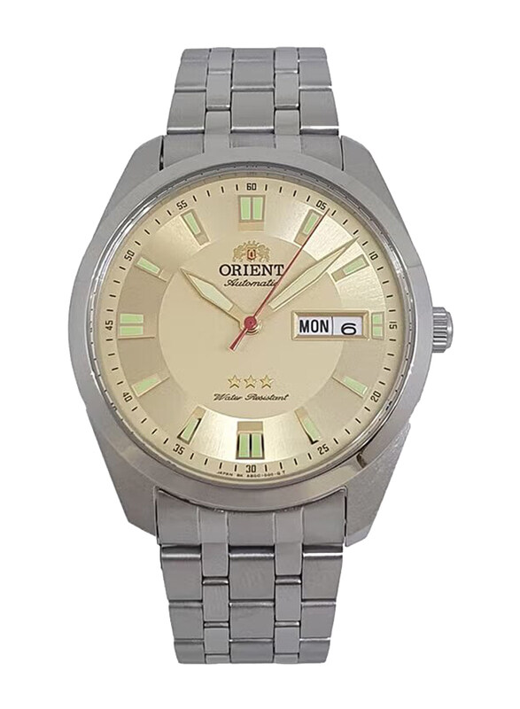 Orient 3 Star Analog Watch for Men with Stainless Steel Band, SAB0C002C8, Silver-Yellow
Orient 3 Star Analog Watch for Men with Stainless Steel Band, SAB0C002C8, Silver-Yellow