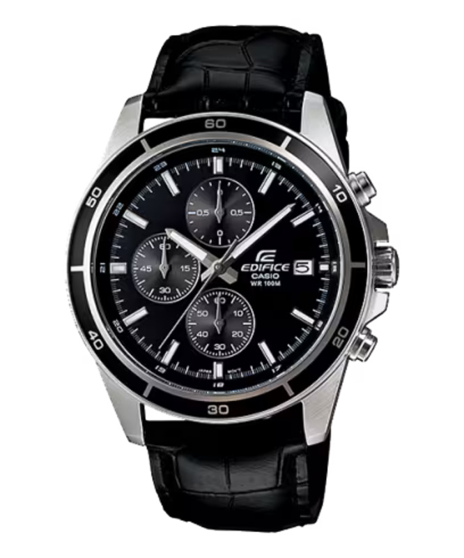 Casio Edifice Analog Watch for Men with Leather Genuine Band, Water Resistant and Chronograph, EFR-526L-1AV, Silver-Black
Casio Edifice Analog Watch for Men with Leather Genuine Band, Water Resistant and Chronograph, EFR-526L-1AV, Silver-Black