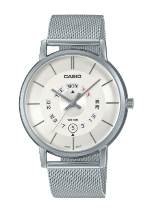 Casio Enticer Men Analog Watch for Men with Stainless Steel Band, Water Resistant, MTP-B135M-7AVDF, Silver-White
Casio Enticer Men Analog Watch for Men with Stainless Steel Band, Water Resistant, MTP-B135M-7AVDF, Silver-White