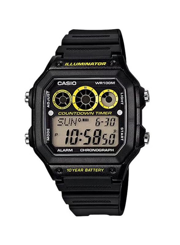 Casio Youth Series Digital Quartz Watch for Boys with Resin Band, Water Resistant, AE-1300WH-1AVDF, Black-Grey
Casio Youth Series Digital Quartz Watch for Boys with Resin Band, Water Resistant, AE-1300WH-1AVDF, Black-Grey