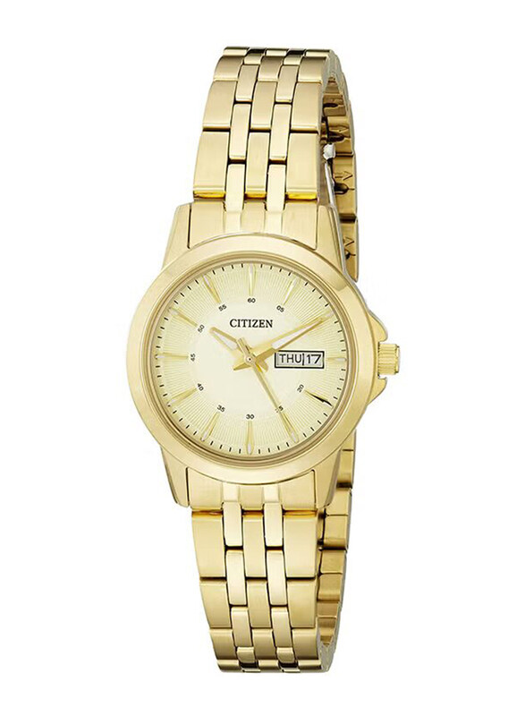 Citizen Analog Watch for Women with Stainless Steel Band, Water Resistant, EQ0603-59P, Gold
Citizen Analog Watch for Women with Stainless Steel Band, Water Resistant, EQ0603-59P, Gold