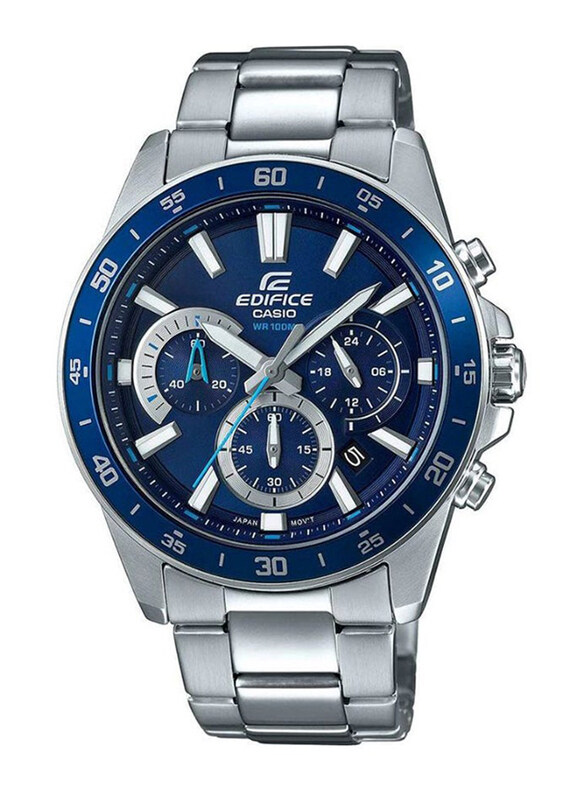 Casio Analog Watch for Men with Stainless Steel Band, Water Resistant and Chronograph, EFV-570D-2AVUDF, Silver-Blue
Casio Analog Watch for Men with Stainless Steel Band, Water Resistant and Chronograph, EFV-570D-2AVUDF, Silver-Blue