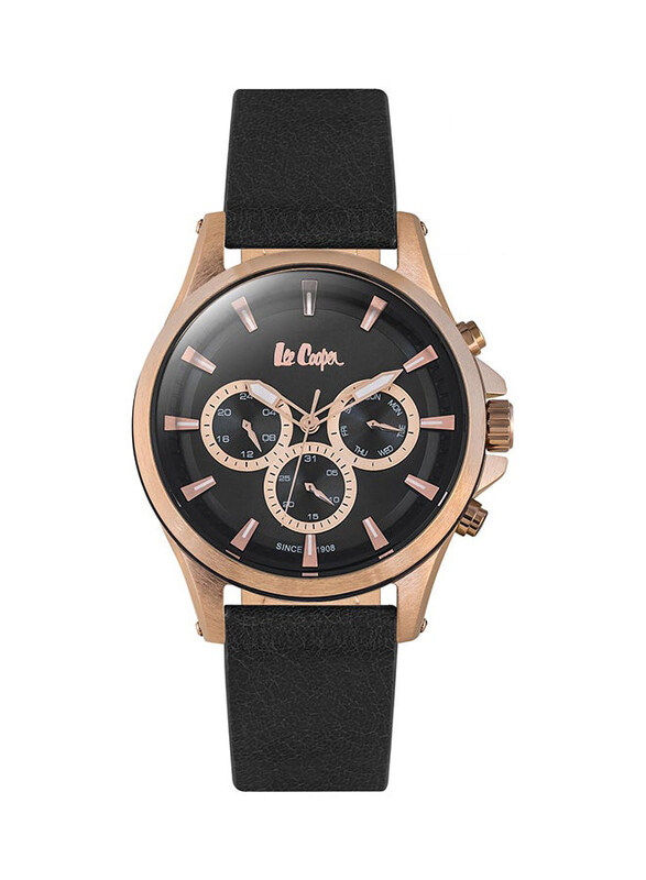 Lee Cooper Analog Wrist Watch for Men with Leather Band, Chronograph, LC06502.451, Black
Lee Cooper Analog Wrist Watch for Men with Leather Band, Chronograph, LC06502.451, Black