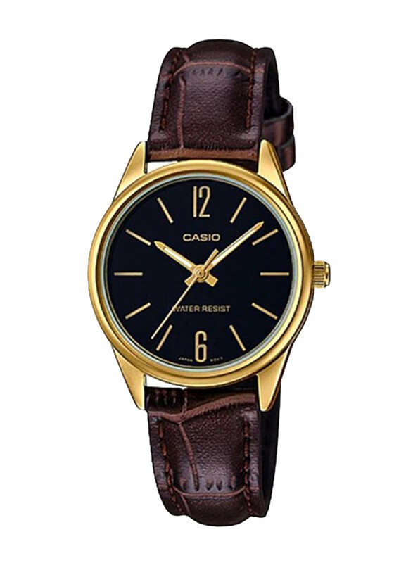 Casio Analog Wrist Watch for Women with Leather Band, Water Resistant, LTP-V005GL-1B, Brown-Black
Casio Analog Wrist Watch for Women with Leather Band, Water Resistant, LTP-V005GL-1B, Brown-Black
