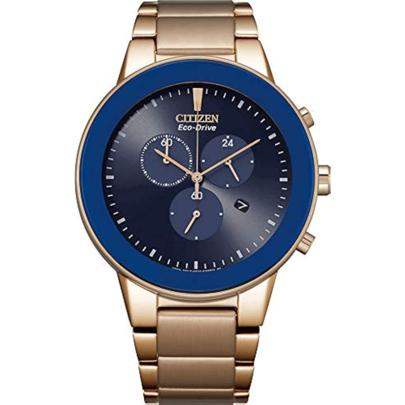 Citizen Analog Watch for Men with Stainless Steel Band, Water Resistant and Chronograph, AT2243-87L, Gold-Blue
Citizen Analog Watch for Men with Stainless Steel Band, Water Resistant and Chronograph, AT2243-87L, Gold-Blue