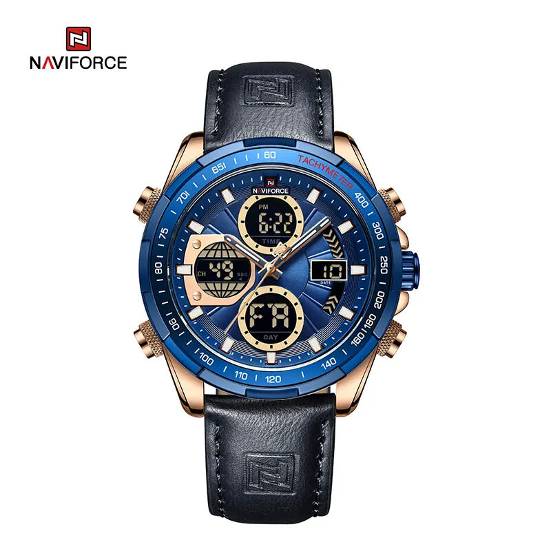 Naviforce Analog/Digital Watch for Men with Leather Genuine Band, Water Resistant, NF9197L, Black-Blue
Naviforce Analog/Digital Watch for Men with Leather Genuine Band, Water Resistant, NF9197L, Black-Blue