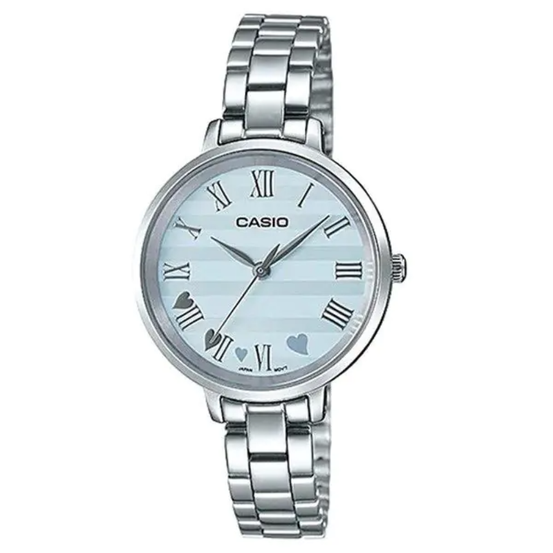 Casio Analog Watch for Women with Stainless Steel Band, Water Resistant, LTP-E160D-2ADF, Silver-Blue
Casio Analog Watch for Women with Stainless Steel Band, Water Resistant, LTP-E160D-2ADF, Silver-Blue