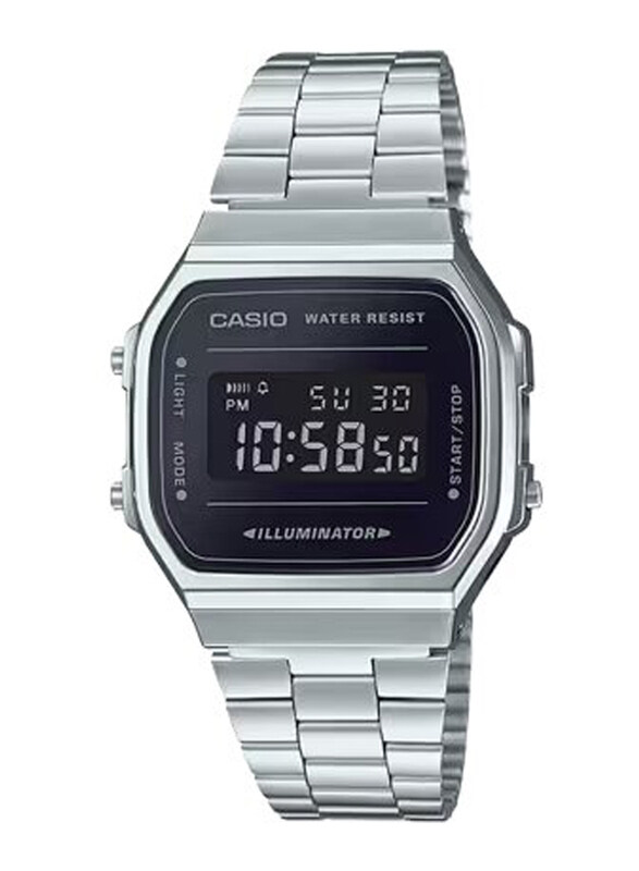 Casio Vintage Digital Unisex Watch with Stainless Steel Band, Water Resistant, A168WEM-1DF, Silver-Black
Casio Vintage Digital Unisex Watch with Stainless Steel Band, Water Resistant, A168WEM-1DF, Silver-Black