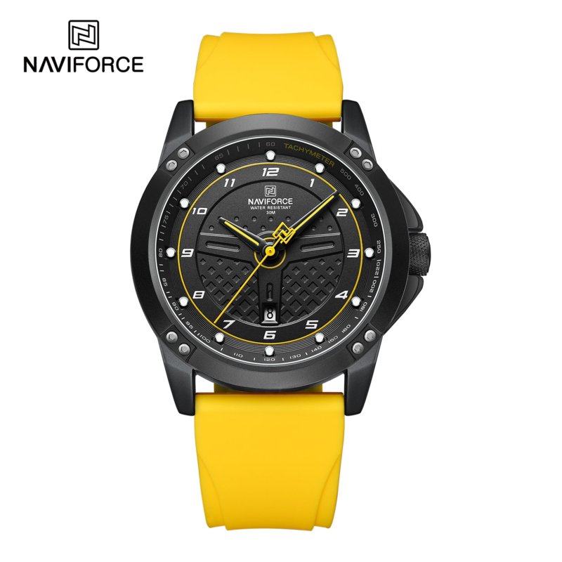 Naviforce Analog Watch for Men with Silicone Band, Water Resistant, 8031, Yellow-Black
Naviforce Analog Watch for Men with Silicone Band, Water Resistant, 8031, Yellow-Black
