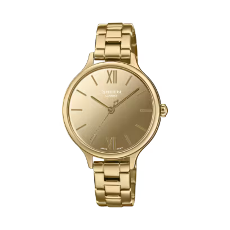 Casio Sheen Analog Watch for Women with Stainless Steel Band, Water Resistant, SHE-4560G-9A, Gold-Gold
Casio Sheen Analog Watch for Women with Stainless Steel Band, Water Resistant, SHE-4560G-9A, Gold-Gold