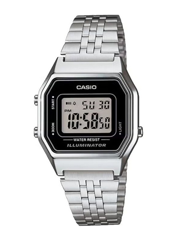 Casio Digital Watch for Women with Stainless Steel Band, Water Resistant, LA680WA-1DF, Silver-Grey
Casio Digital Watch for Women with Stainless Steel Band, Water Resistant, LA680WA-1DF, Silver-Grey