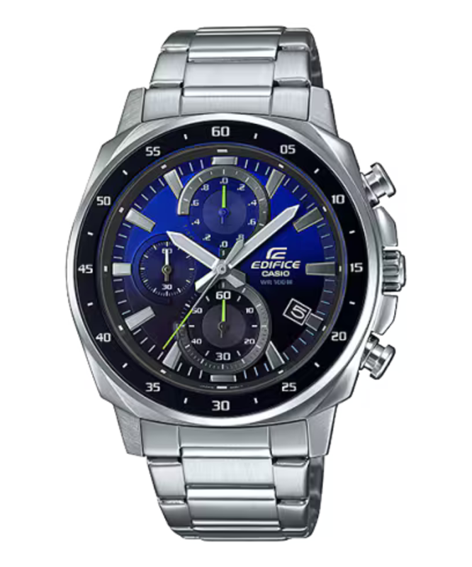Casio Edifice Analog Watch for Men with Stainless Steel Band, Water Resistant and Chronograph, EFV-600D-2AV, Silver-Blue
Casio Edifice Analog Watch for Men with Stainless Steel Band, Water Resistant and Chronograph, EFV-600D-2AV, Silver-Blue
