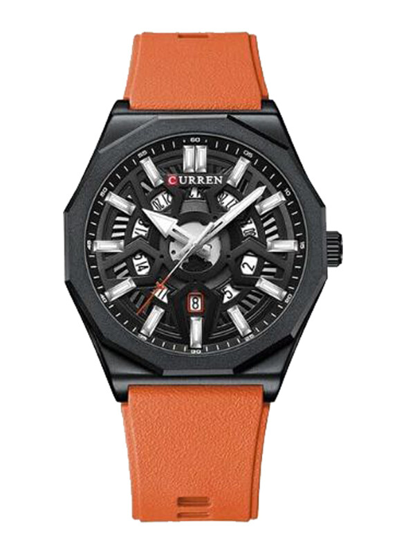 Curren Analog Watch for Men with Rubber Band, Water Resistant, 8437, Brown-Black
Curren Analog Watch for Men with Rubber Band, Water Resistant, 8437, Brown-Black