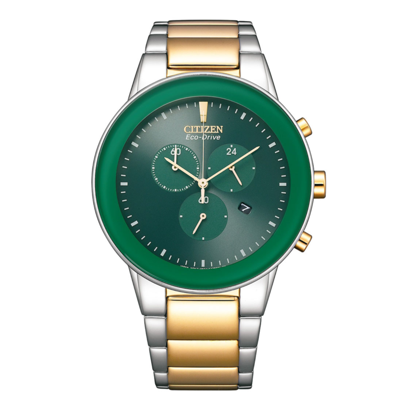 Citizen Eco Drive Analog Watch for Men with Stainless Steel Band, Water Resistant and Chronograph, AT2244-84X, Gold-Green
Citizen Eco Drive Analog Watch for Men with Stainless Steel Band, Water Resistant and Chronograph, AT2244-84X, Gold-Green