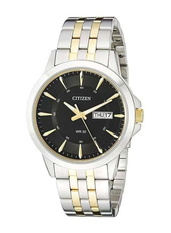 Citizen Analog Watch for Men with Stainless Steel Band, Water Resistant, BF2018-52E, Silver/Gold-Black
Citizen Analog Watch for Men with Stainless Steel Band, Water Resistant, BF2018-52E, Silver/Gold-Black