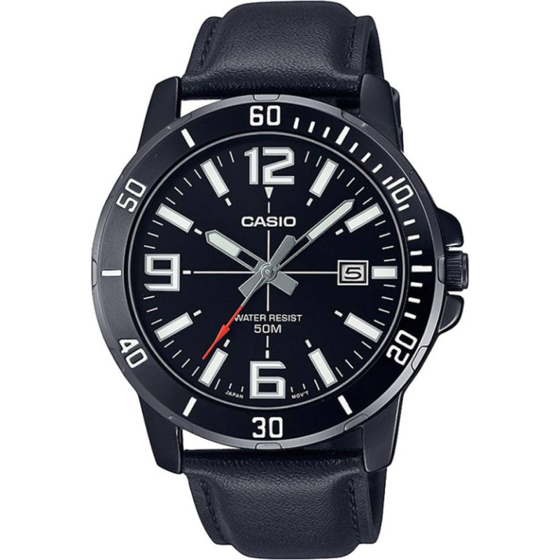 Casio Standard Analog Watch for Men with Leather Band, Water Resistant, MTP-VD01BL-1BVUDF, Black-Black
Casio Standard Analog Watch for Men with Leather Band, Water Resistant, MTP-VD01BL-1BVUDF, Black-Black