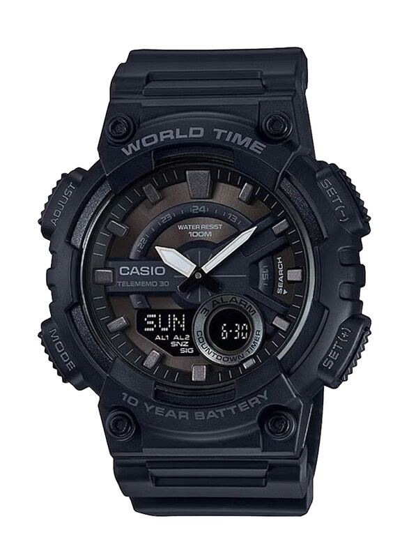 Casio Youth Analog + Digital Watch for Men with Resin Band, Water Resistant, AEQ-110W-1BV, Black
Casio Youth Analog + Digital Watch for Men with Resin Band, Water Resistant, AEQ-110W-1BV, Black