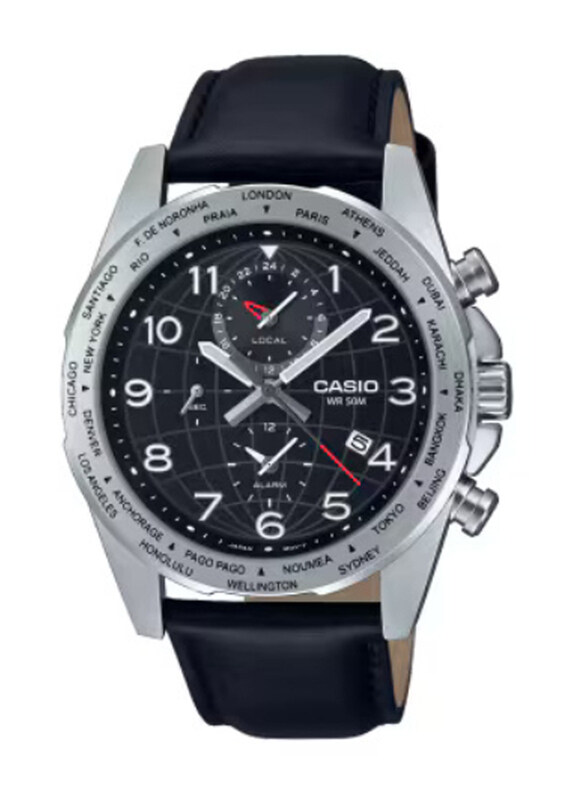Casio Standard Series Analog Watch for Men with Leather Band, Water Resistant and Chronograph, MTP-W500L-1AVDF, Black-Black
Casio Standard Series Analog Watch for Men with Leather Band, Water Resistant and Chronograph, MTP-W500L-1AVDF, Black-Black