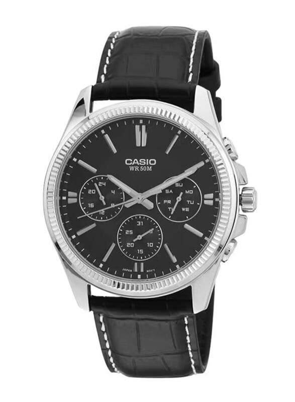 Casio Analog Watch for Men with Leather Band, Water Resistant, MTP-1375L-1AVDF, Black
Casio Analog Watch for Men with Leather Band, Water Resistant, MTP-1375L-1AVDF, Black