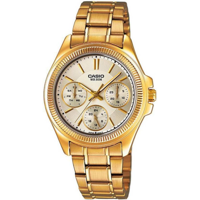 Casio Analog Watch for Women with Stainless Steel Band, Water Resistant and Chronograph, LTP-2088G-9AVDF, Gold-Rose Gold
Casio Analog Watch for Women with Stainless Steel Band, Water Resistant and Chronograph, LTP-2088G-9AVDF, Gold-Rose Gold