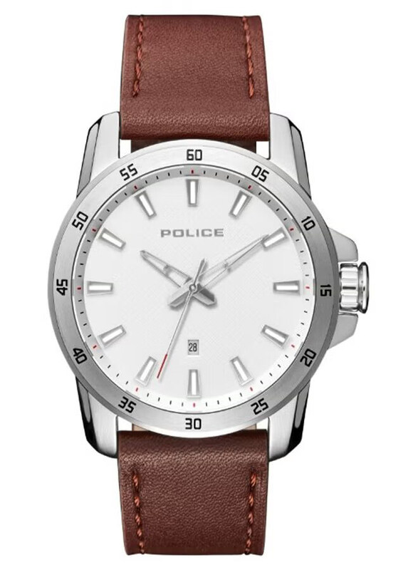 Police Tromso Analog Watch for Men with Leather Band, Water Resistant, P 15526JS-04, Brown-White
Police Tromso Analog Watch for Men with Leather Band, Water Resistant, P 15526JS-04, Brown-White