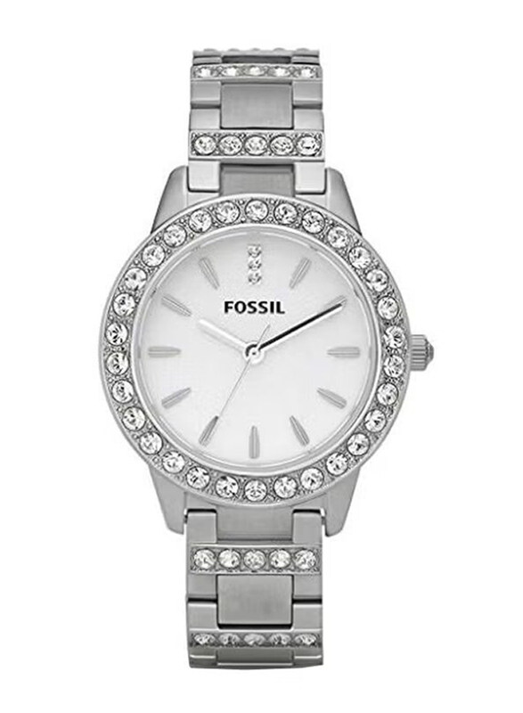 Fossil Analog Jesse Stone Studded Watch for Women with Stainless Steel Band, Water Resistant, ES2362, Silver-White
Fossil Analog Jesse Stone Studded Watch for Women with Stainless Steel Band, Water Resistant, ES2362, Silver-White