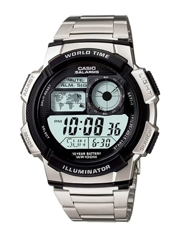 Casio Quartz Digital Watch for Men with Stainless Steel Band, Water Resistant, AE-1000WD-1AVDF, Silver-Black
Casio Quartz Digital Watch for Men with Stainless Steel Band, Water Resistant, AE-1000WD-1AVDF, Silver-Black