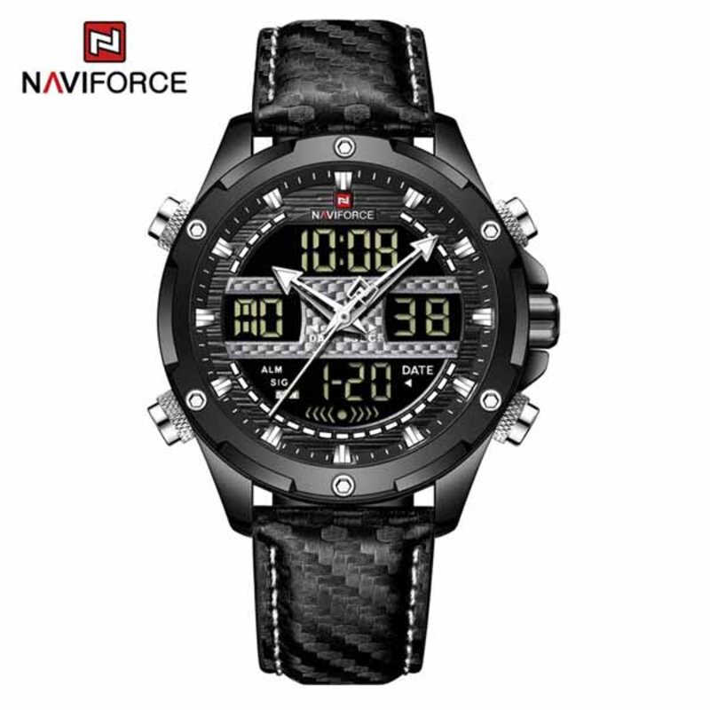 Naviforce Analog/Digital Watch for Men with Leather Band, Water Resistant and Chronograph, NF9194, Black-Black
Naviforce Analog/Digital Watch for Men with Leather Band, Water Resistant and Chronograph, NF9194, Black-Black