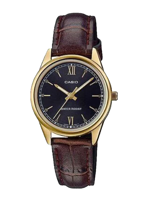 Casio Analog Watch for Women with Leather Band, Water Resistant, LTP-V005GL-1B2UDF, Brown-Black
Casio Analog Watch for Women with Leather Band, Water Resistant, LTP-V005GL-1B2UDF, Brown-Black