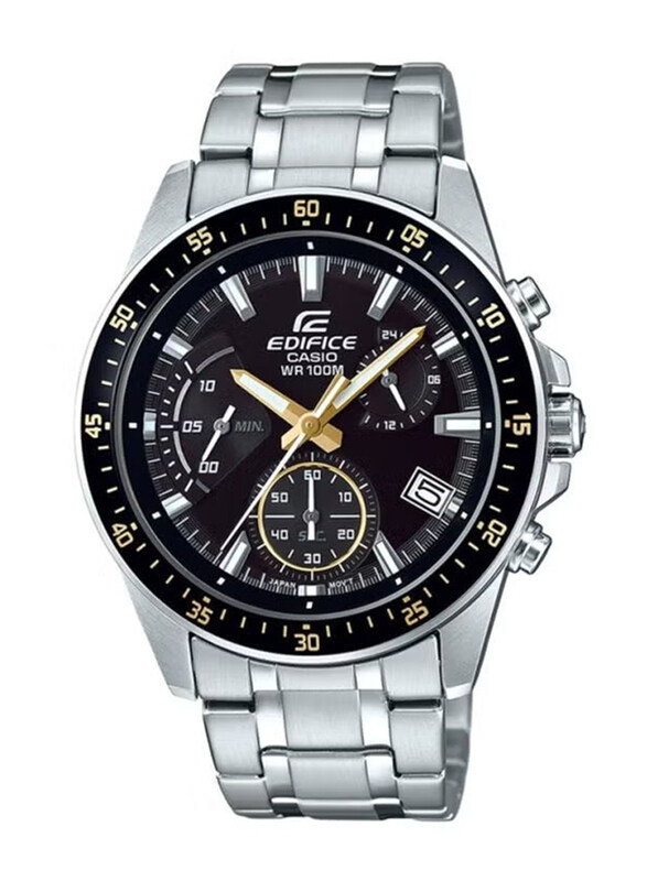 Casio Edifice Analog Watch for Men with Stainless Steel Band, Water Resistant and Chronograph, EFV-540D-1A9V, Silver-Black
Casio Edifice Analog Watch for Men with Stainless Steel Band, Water Resistant and Chronograph, EFV-540D-1A9V, Silver-Black