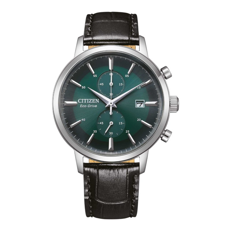 Citizen Analog Watch for Men with Leather Band, Water Resistant and Chronograph, CA706G-24X, Black-Green
Citizen Analog Watch for Men with Leather Band, Water Resistant and Chronograph, CA706G-24X, Black-Green