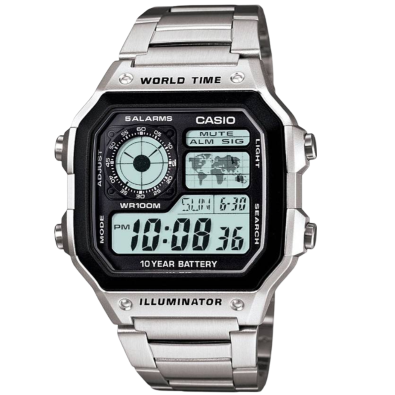 Casio Youth Digital Watch for Men with Stainless Steel Band, Water Resistant, AE-1200WHD-1AVDF, Silver-Black
Casio Youth Digital Watch for Men with Stainless Steel Band, Water Resistant, AE-1200WHD-1AVDF, Silver-Black