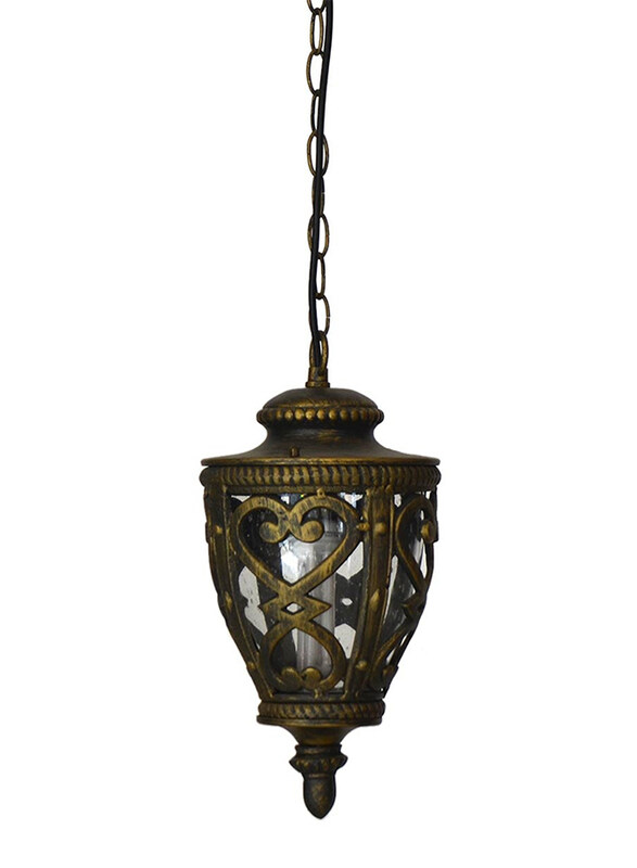 Salhiya Lighting Outdoor Hanging Ceiling Light, E27 Bulb Type, 0161H, Black/Gold
Salhiya Lighting Outdoor Hanging Ceiling Light, E27 Bulb Type, 0161H, Black/Gold