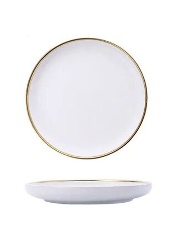 E.V.A. Home Decor 8-inch Delta Gold Rimmed Dinnerware Collection Porcelain Plate, EVACERDE0577, White
E.V.A. Home Decor 8-inch Delta Gold Rimmed Dinnerware Collection Porcelain Plate, EVACERDE0577, White