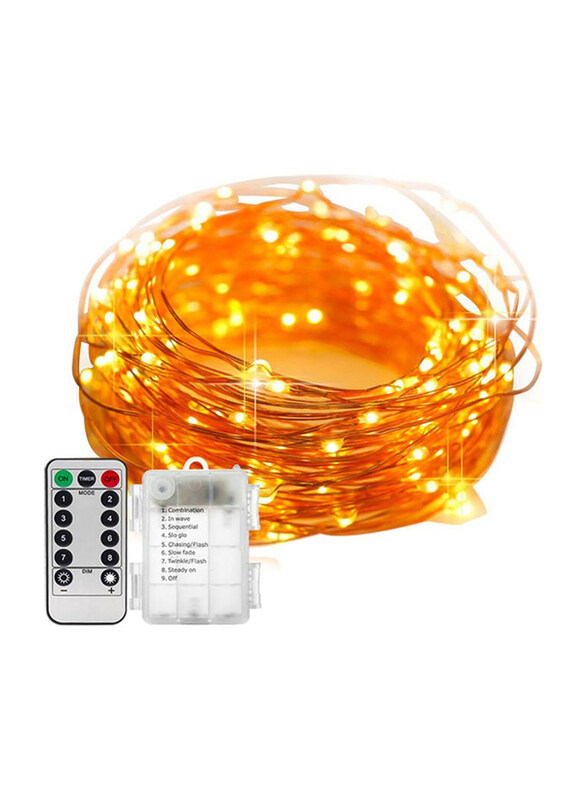 Generic 100 LED 10-Meter Copper Wire Christmas String Light with Remote Control & Battery Case, Gold
Generic 100 LED 10-Meter Copper Wire Christmas String Light with Remote Control & Battery Case, Gold