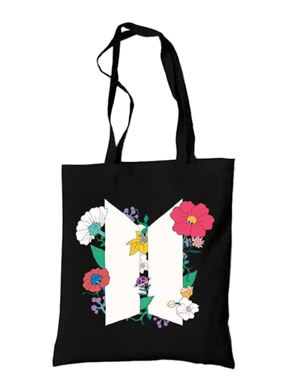 Generic Reusable Eco-Friendly Bts Floral Print Cotton Canvas Tote Shoulder Bag, Black
Generic Reusable Eco-Friendly Bts Floral Print Cotton Canvas Tote Shoulder Bag, Black