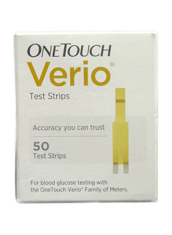 One Touch Verio Blood Glucose Test Strips Set, 50 Strips, Multicolour
One Touch Verio Blood Glucose Test Strips Set, 50 Strips, Multicolour