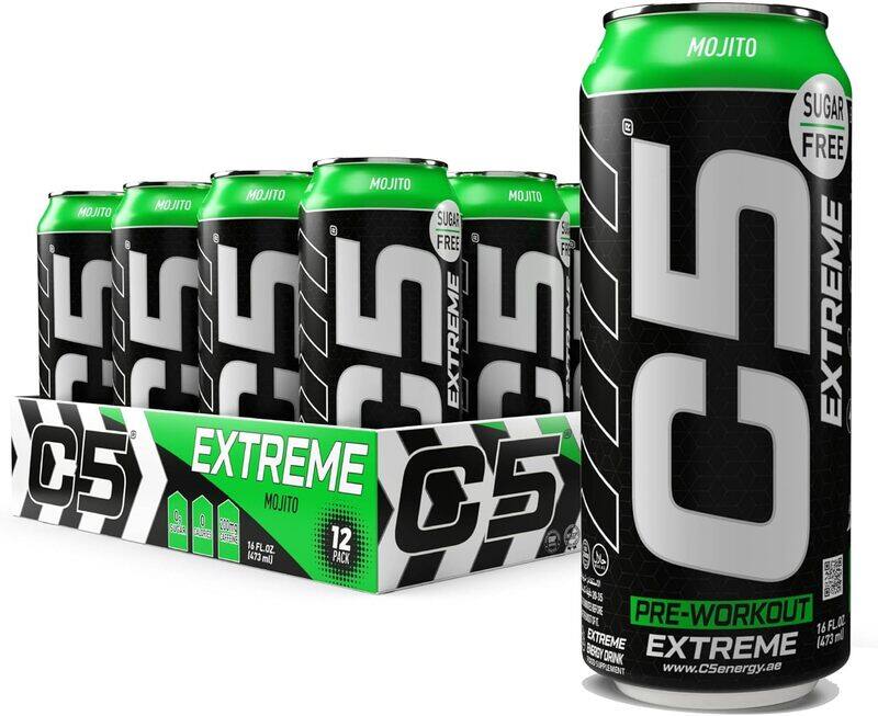 C5 Energy C5 Extreme Pre workout Energy Drink (Mojito , Full Box 12 Cans)
C5 Energy C5 Extreme Pre workout Energy Drink (Mojito , Full Box 12 Cans)