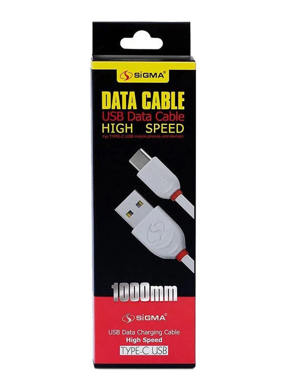 Sigma 100cm High Speed Type C Cable, USB A Male to Type C for Smartphones/Tablets, White
Sigma 100cm High Speed Type C Cable, USB A Male to Type C for Smartphones/Tablets, White