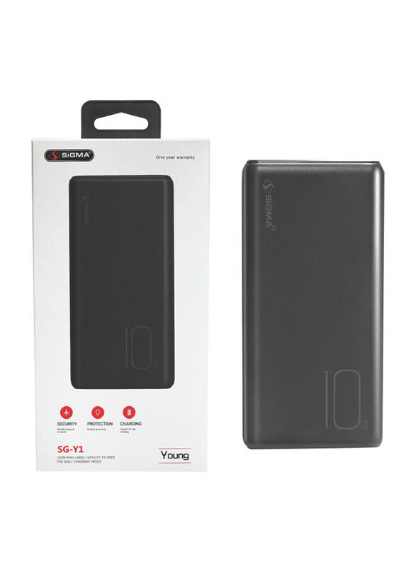 Sigma 10000mAh SG-Y1 Young Wired Fast Charging Power Bank with Micro-USB Input, Black
Sigma 10000mAh SG-Y1 Young Wired Fast Charging Power Bank with Micro-USB Input, Black