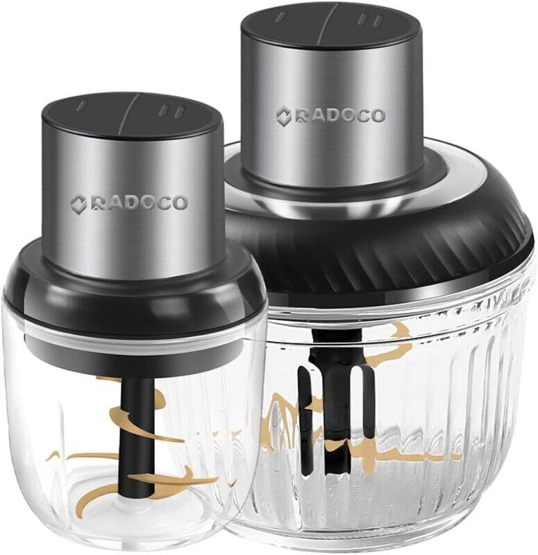 Food Processor radoco, Electric Food Chopper with 2 Glass Bowls (2L Cup+0.5L Cup), 400W Power Grinder, Titanium Blades with 2 Sets, 2 Speed for Meat,V
Food Processor radoco, Electric Food Chopper with 2 Glass Bowls (2L Cup+0.5L Cup), 400W Power Grinder, Titanium Blades with 2 Sets, 2 Speed for Meat,V