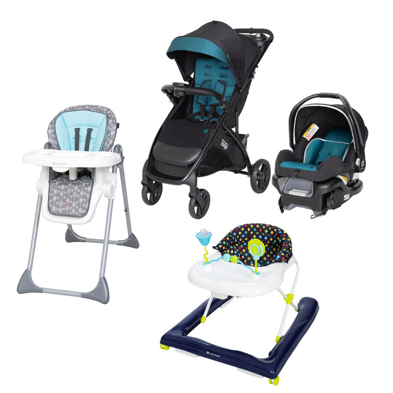 Baby Trend Tango Stroller System Veridian + Sit Right High Chair Straight N Arrow + Trend 2.0 Activity Walker Set, Multicolour
Baby Trend Tango Stroller System Veridian + Sit Right High Chair Straight N Arrow + Trend 2.0 Activity Walker Set, Multicolour